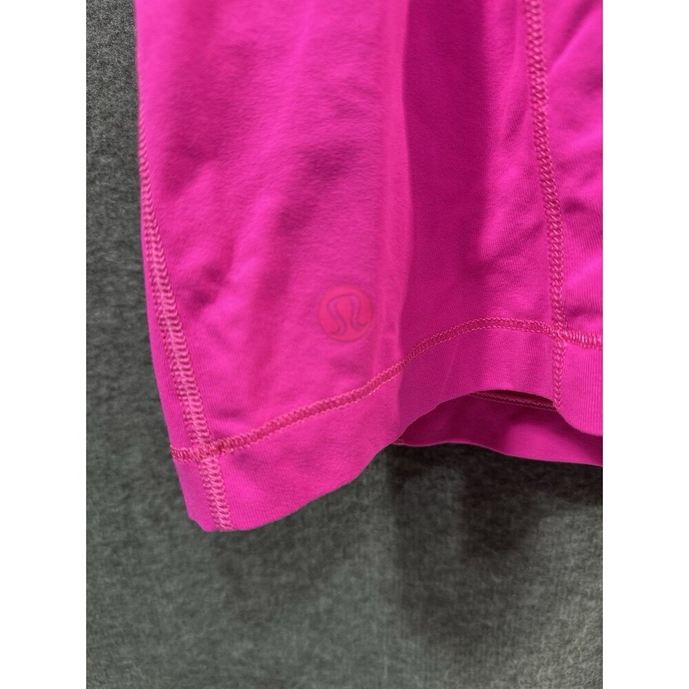 Lululemon Paris Pink Tank Top Black Sparkle Adjustable Strap Color Block Size 6 - Picture 3 of 10